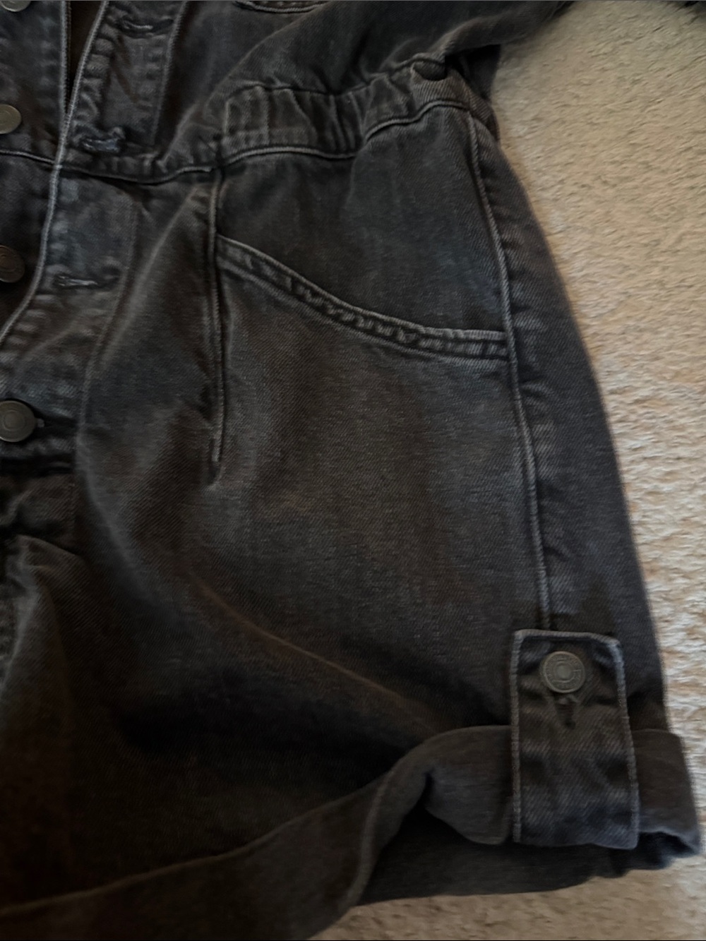 Free people size small-Black Washed Denim Romper - Picture 4 of 4